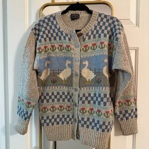 Adorable Cottagecore Wool Goose Cardigan